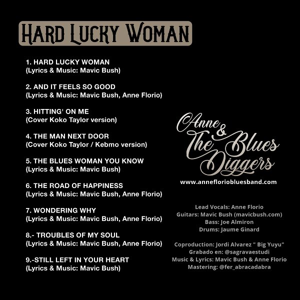 Hard Lucky Woman, Blues Rock Album, 2024 Back Cover